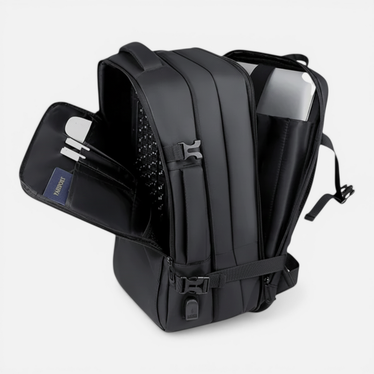 Sac à Dos – Extensible & Imperméable avec USB – Multi-Poches