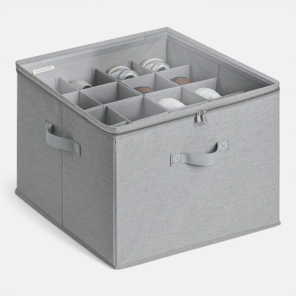Organisateur de Chaussures en Tissu avec Housse – Compartiments Ajustables