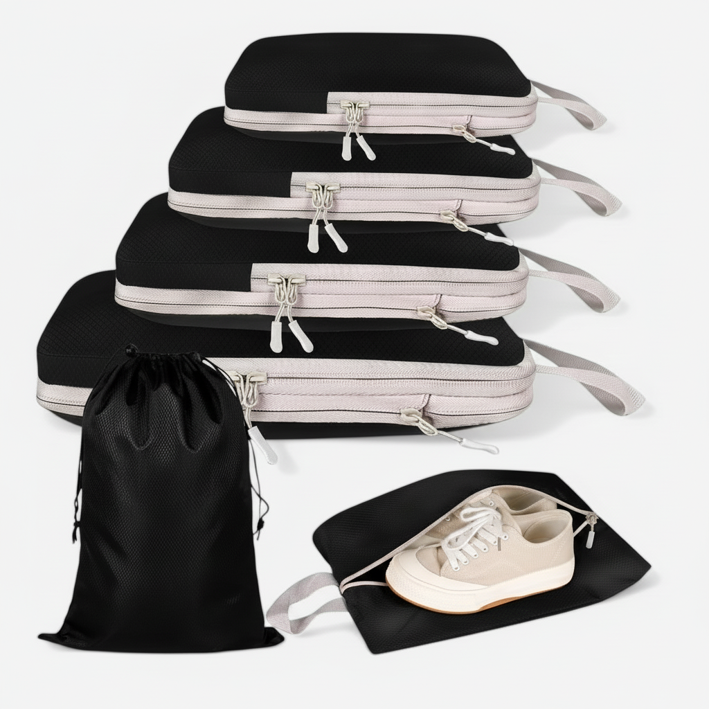 Cubes de Compression Étanches – Organisateurs de Valise en Nylon
