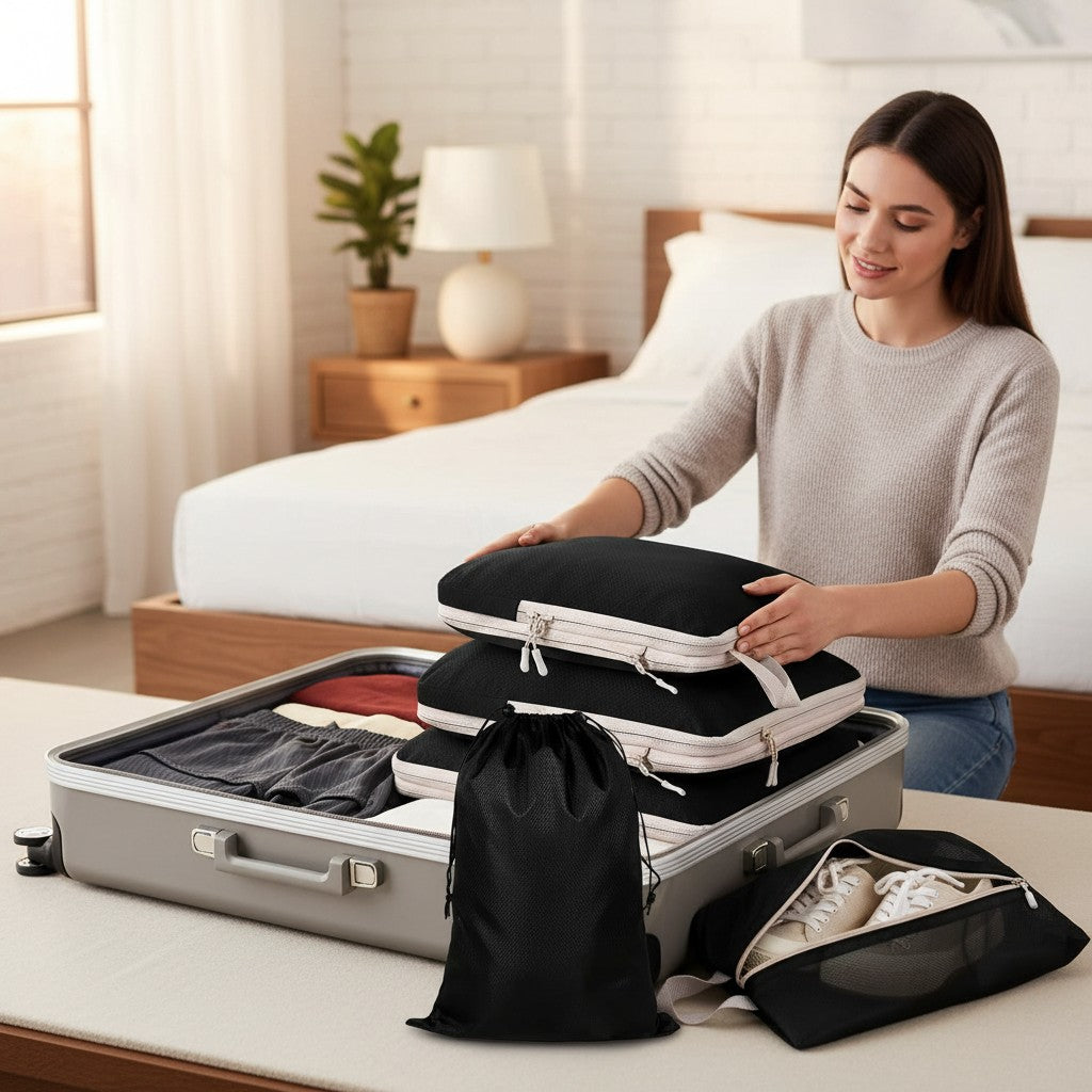 Cubes de Compression Étanches – Organisateurs de Valise en Nylon