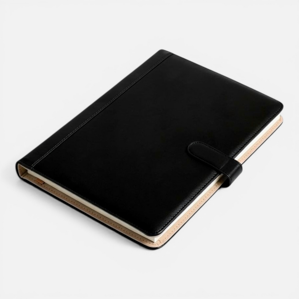 Porte-Documents de Bureau avec Calculatrice – Classeur de Rangement & Carnet de Notes