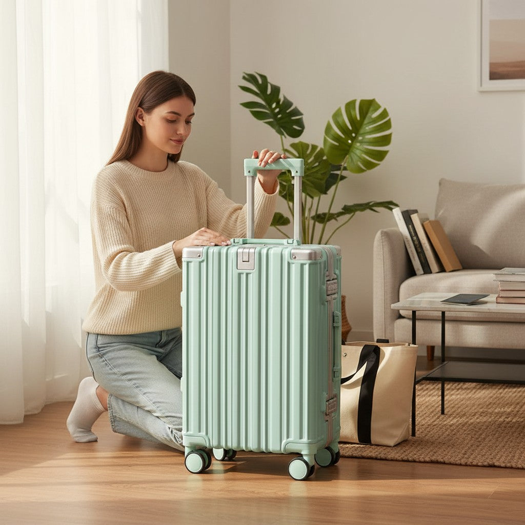 Valise Grande Capacité – Coque Robuste & Fermeture Éclair Double