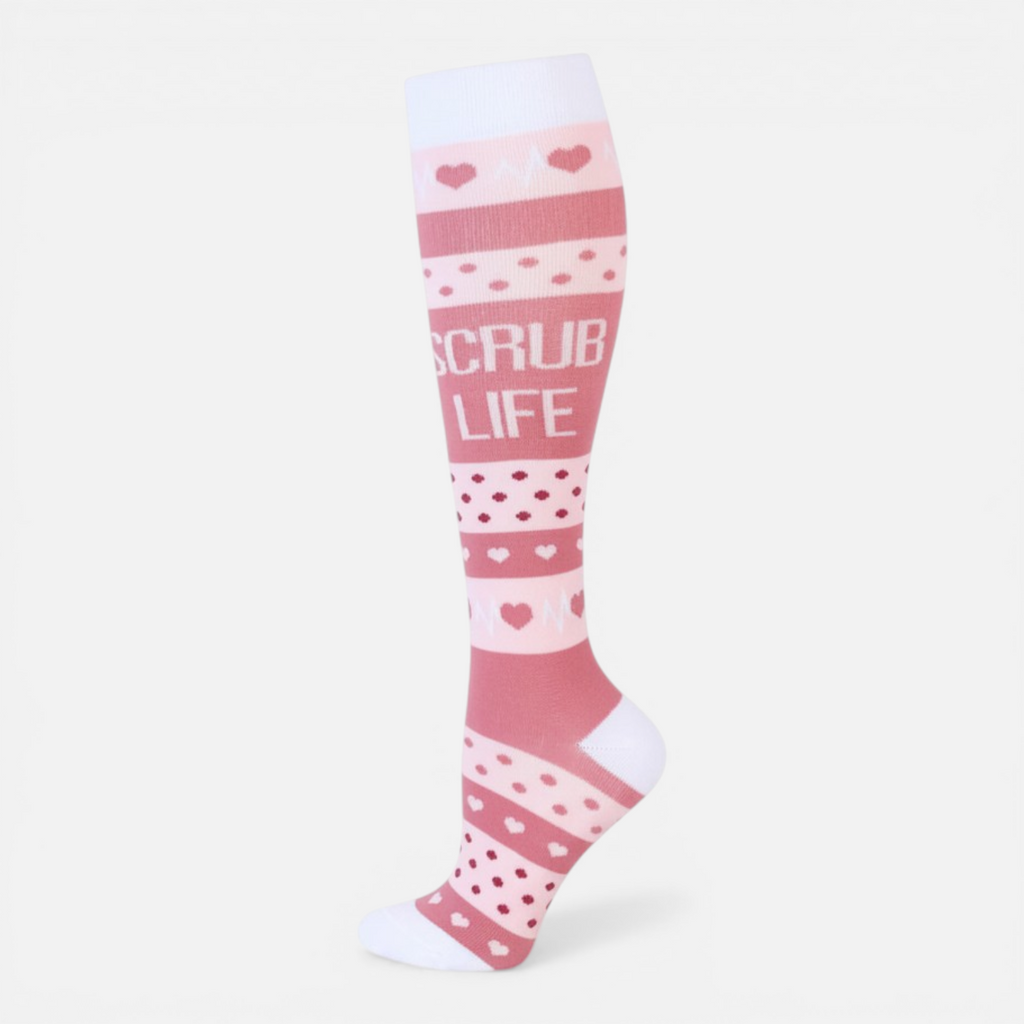 Chaussettes Compression Rose Voyage
