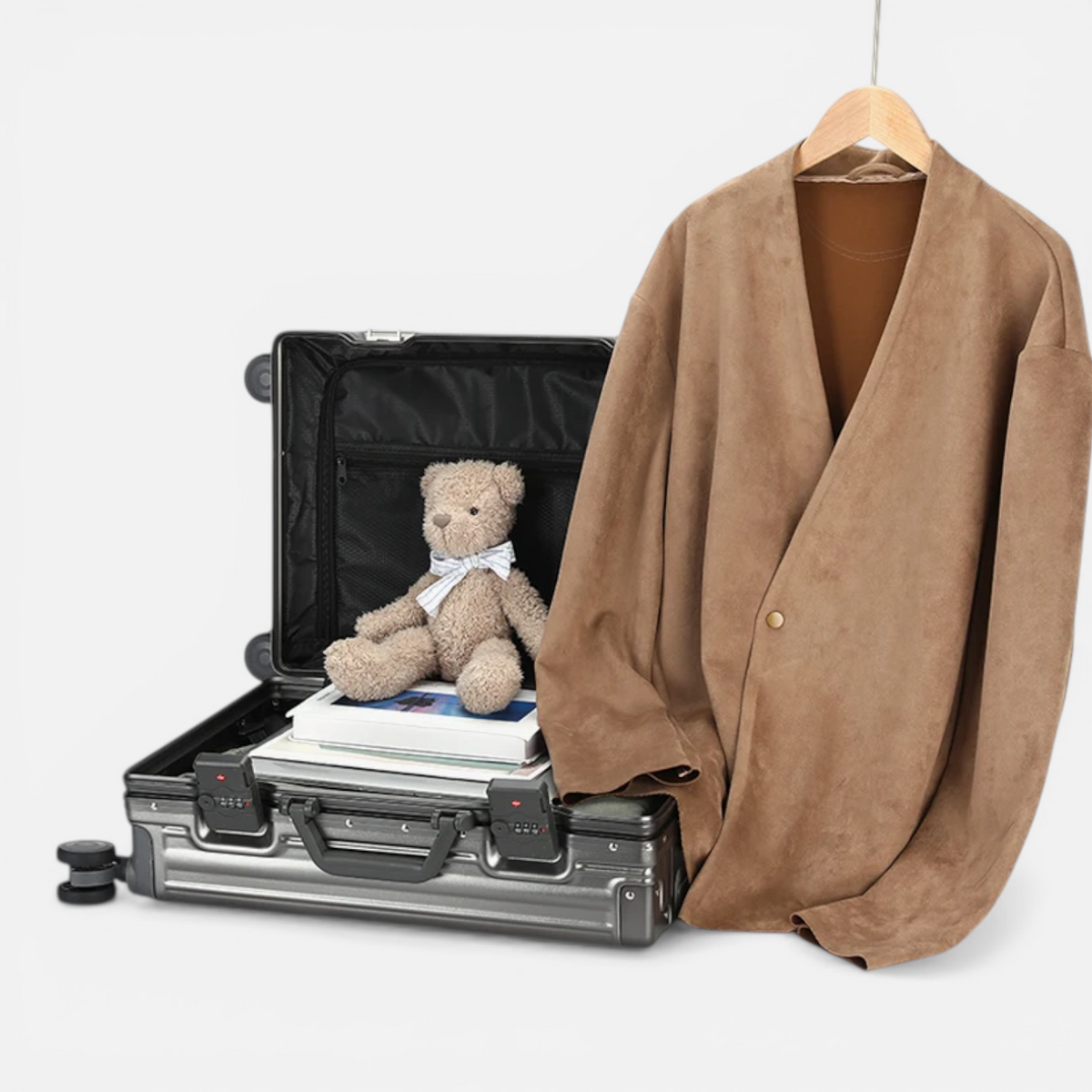 Valise Grande Capacité – Coque Robuste & Fermeture Éclair Double