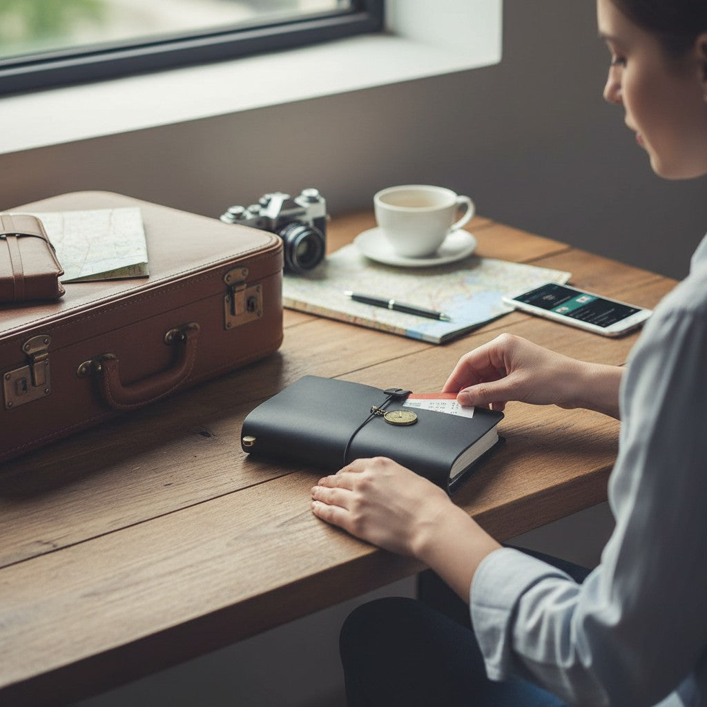 Carnet de Voyage en Cuir Véritable – Journal Rétro