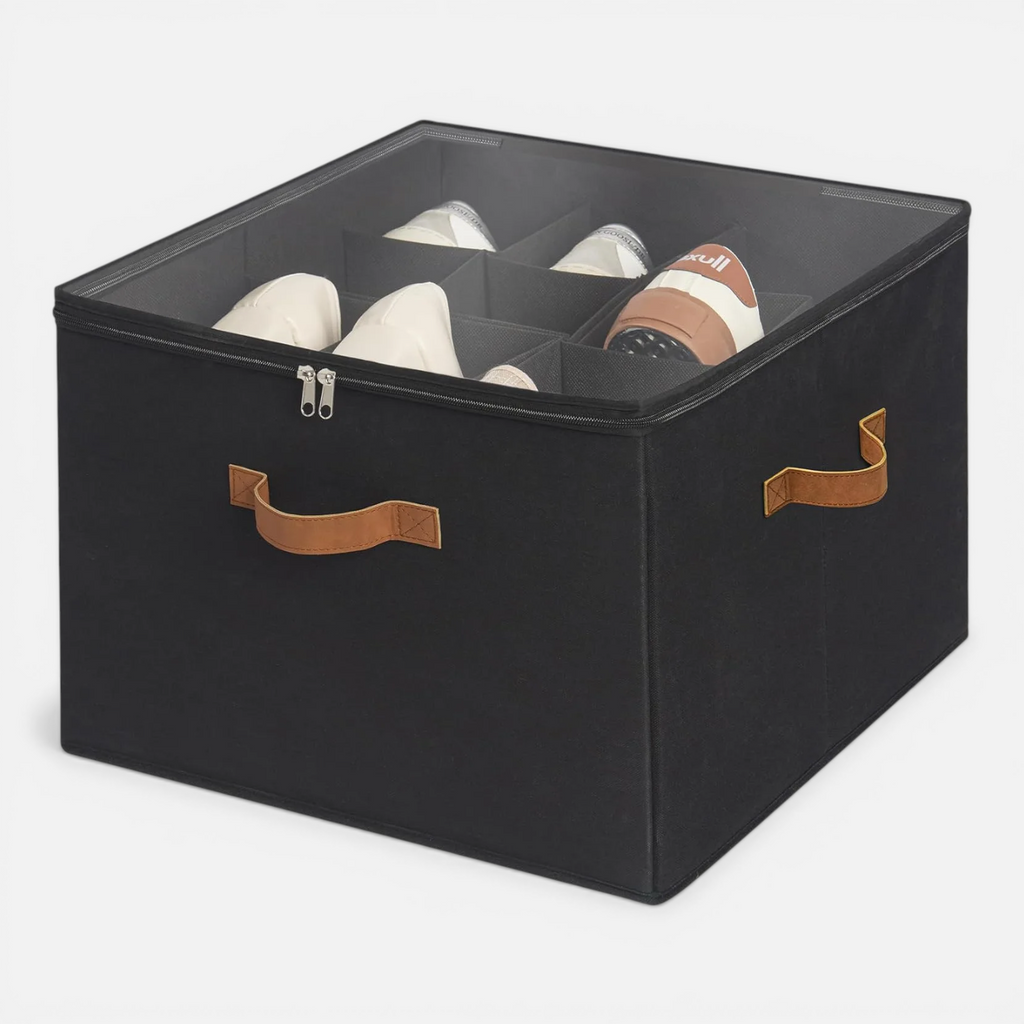 Organisateur de Chaussures en Tissu avec Housse – Compartiments Ajustables
