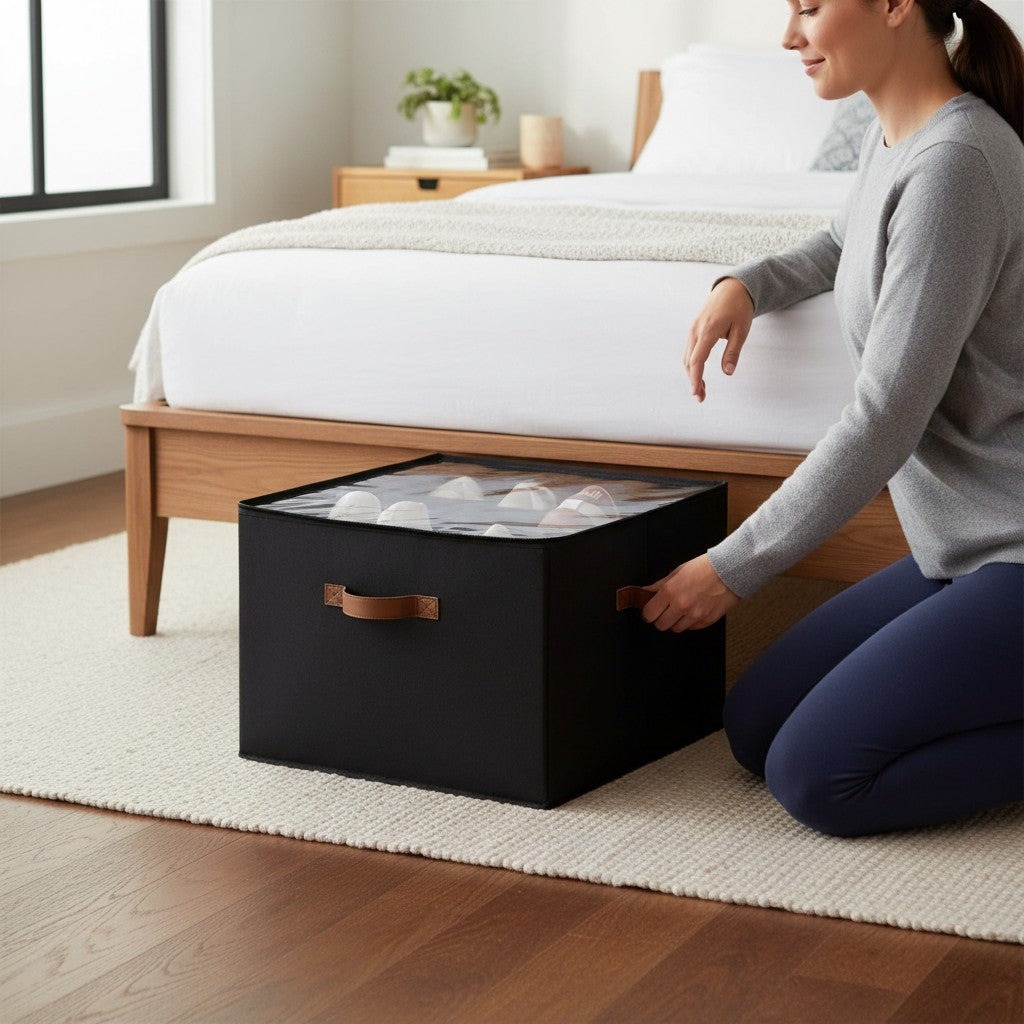 Organisateur de Chaussures en Tissu avec Housse – Compartiments Ajustables