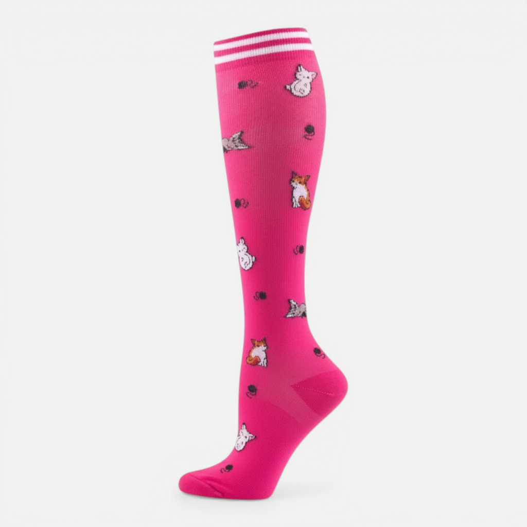 Chaussettes Compression Rose Voyage