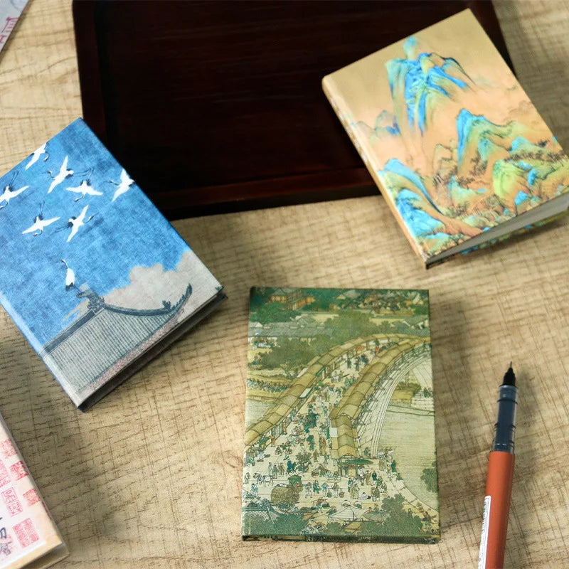 Carnet Mini Rigide de Poche – Motifs Peintures Chinoises