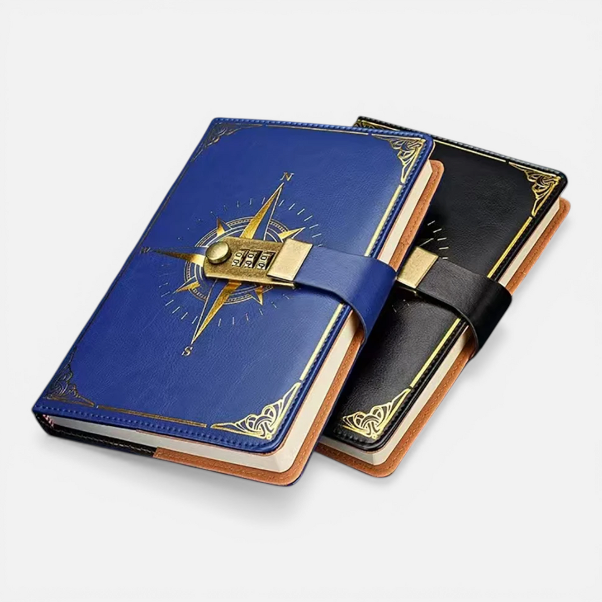 Carnet A5 Rétro avec Verrou – Journal à Mot de Passe Design Boussole