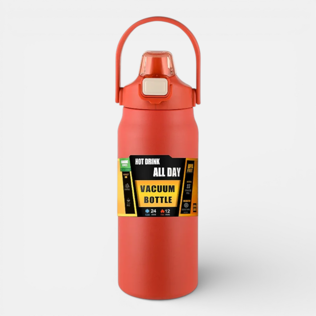 Bouteille isotherme à paille intégrée