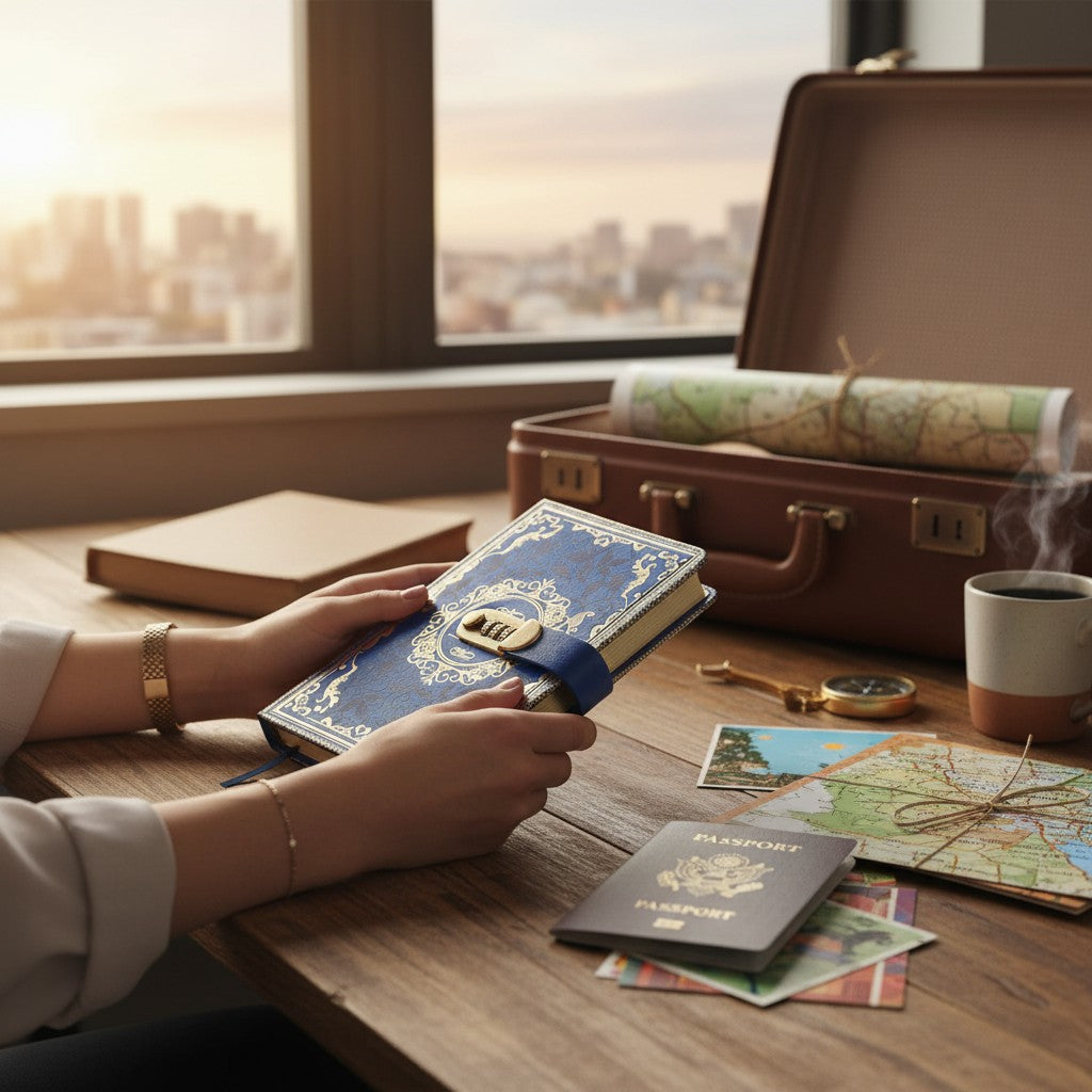 Carnet A5 Vintage avec Verrou à Mot de Passe – Journal en Cuir 200 Pages