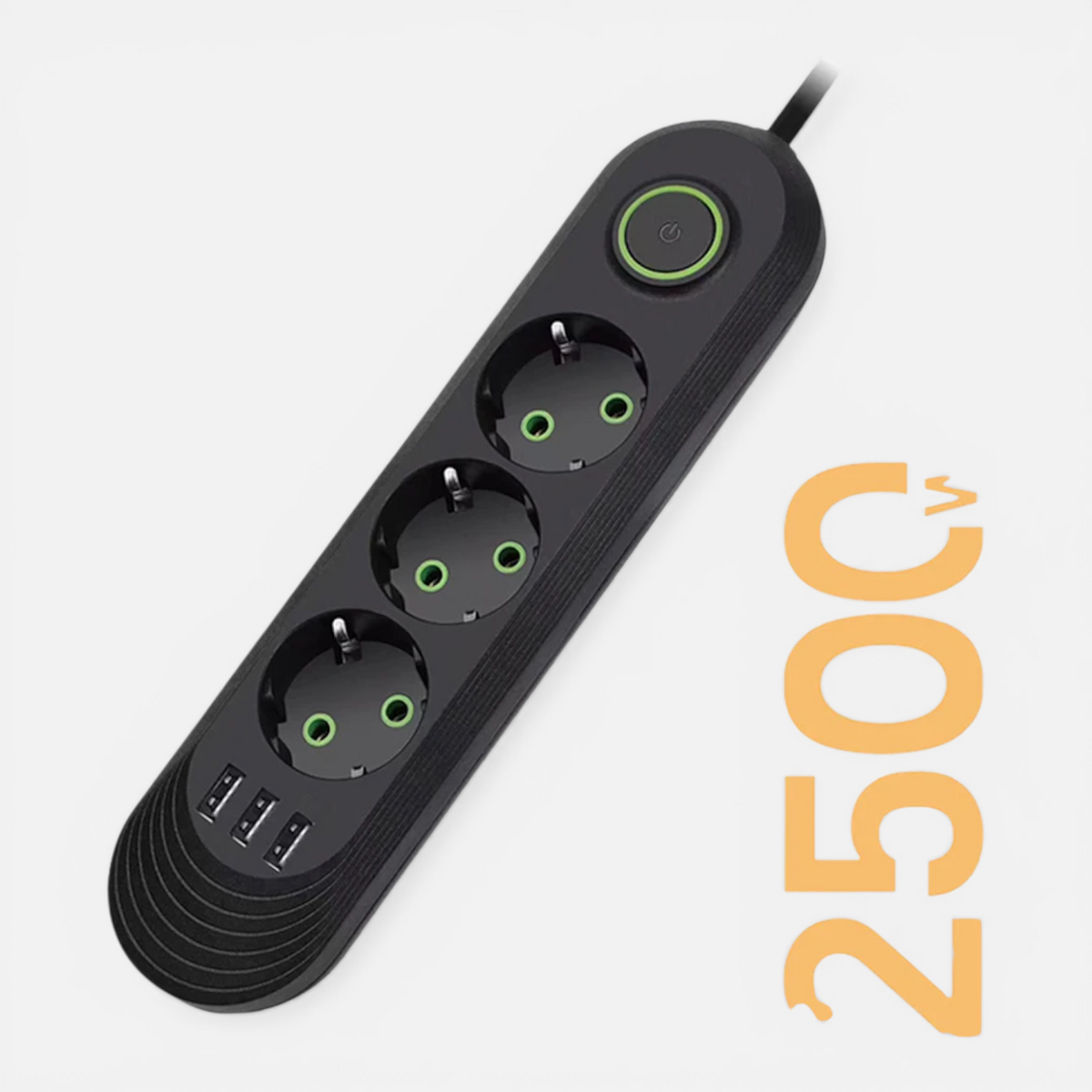 Multiprise EU avec Rallonge 2m – Prises AC & Ports USB 2.1A