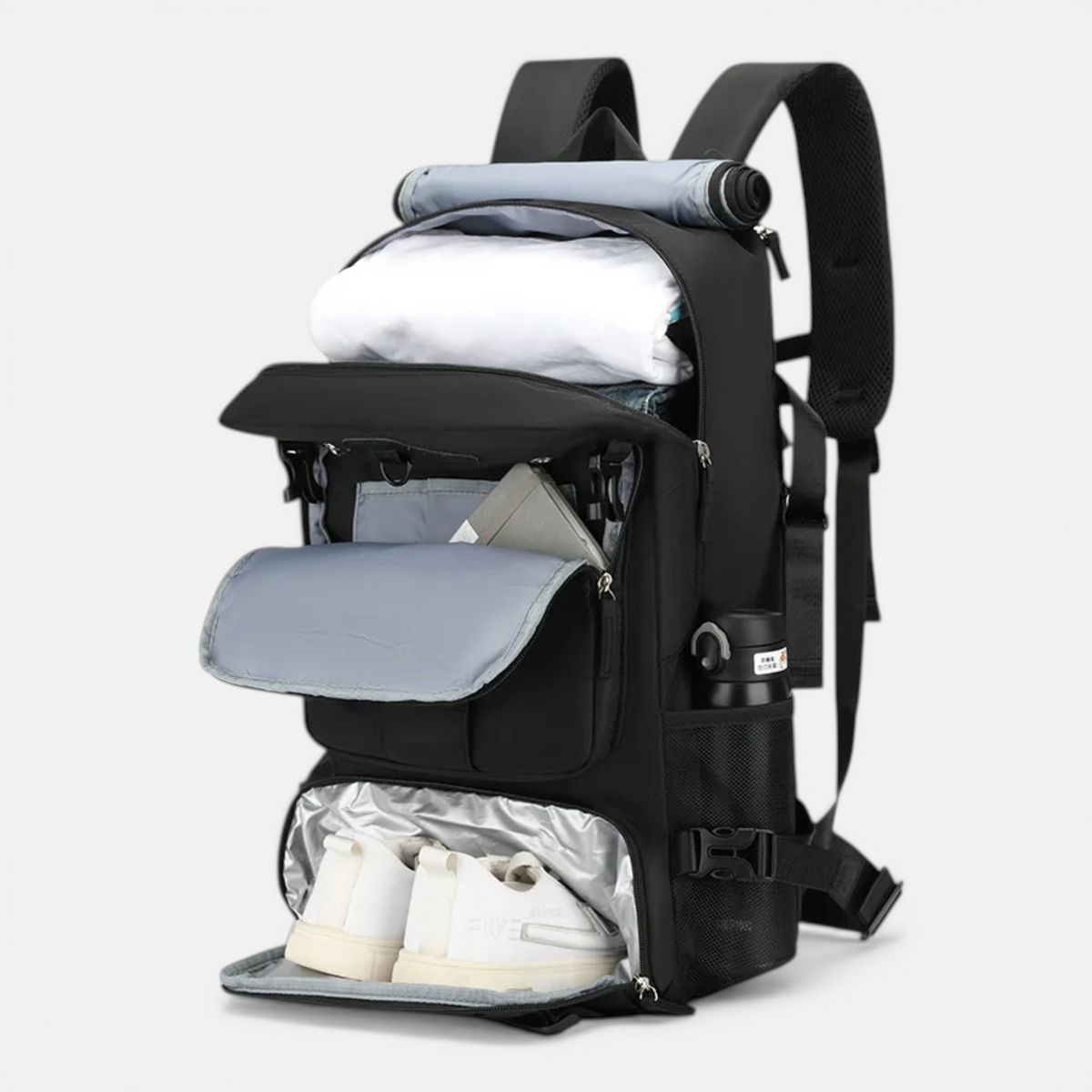 Sac à Dos 60L – Extensible avec Compartiment Chaussures