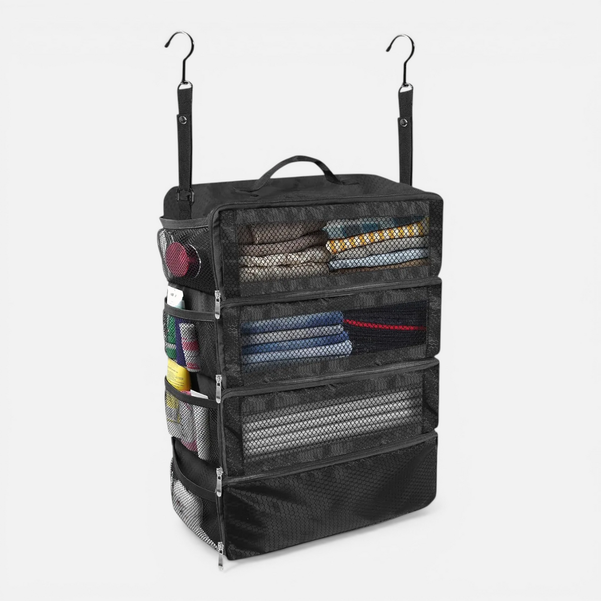 Organisateur de Valise Grande Capacité – Étagère Suspendue Pliable