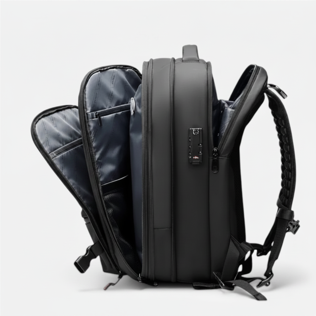 Sac à Dos Ordinateur avec Compression Sous Vide – Grande Capacité Extensible