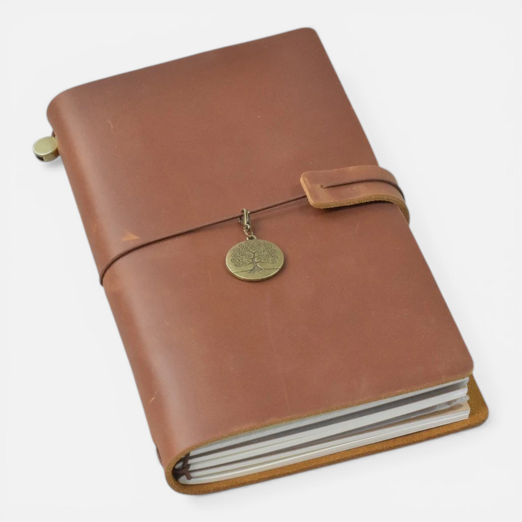 Carnet de Voyage en Cuir Véritable – Journal Rétro