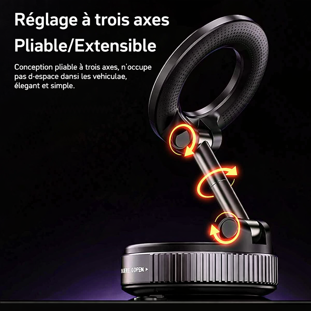 Support Téléphone Voiture Magnétique à Ventouse – Rotation 360° – Fixation Puissante & Universel 2026