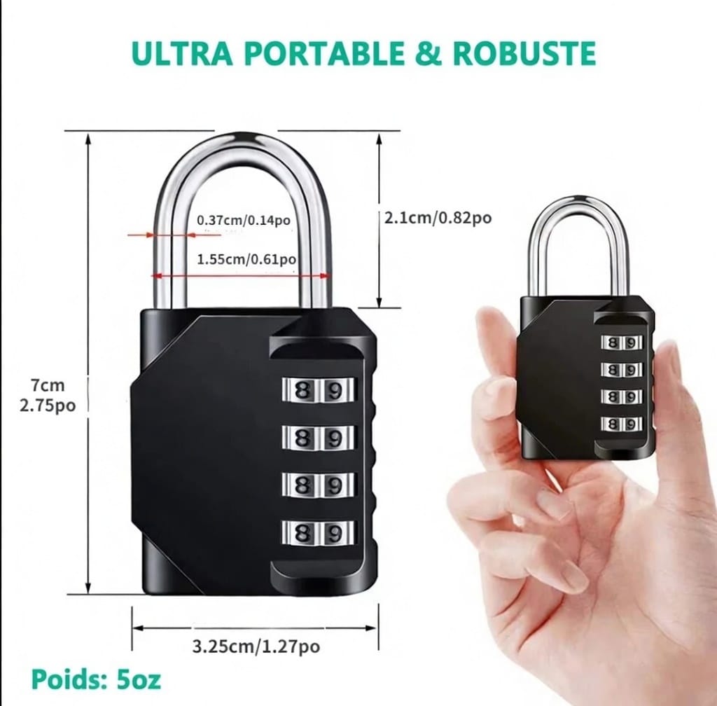 Cadenas 4 chiffres résistant Waterproof
