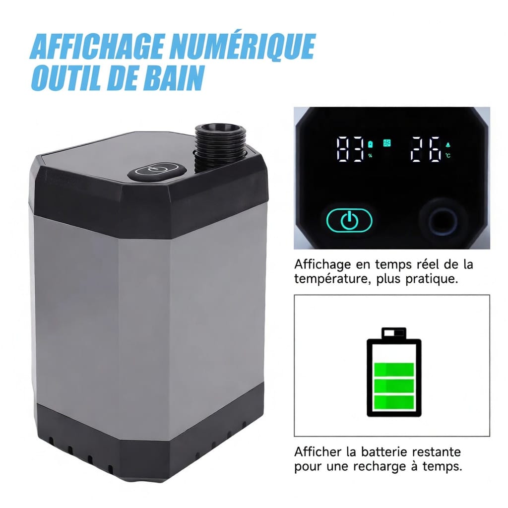 Douche portative à batterie rechargeable