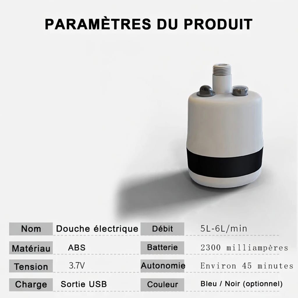 Douche d'extérieur électrique portable