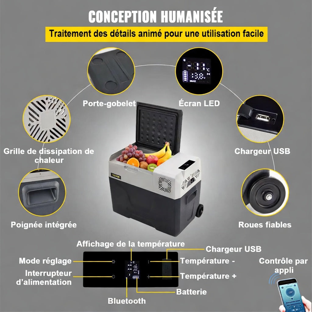 Glacière électrique portable de voyage
